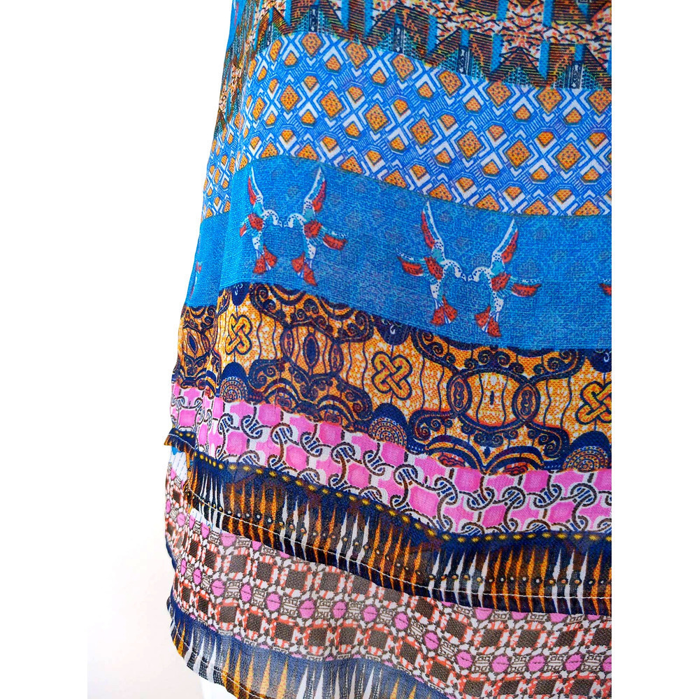 Patrons of Peace Boho Tribal Sheer Split Back Top - Picture 6 of 9